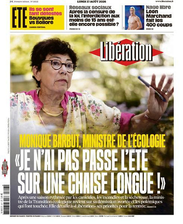 Libération du Lundi 17 Août 2026