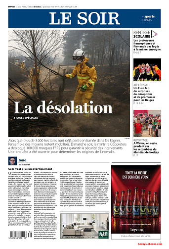 Le Soir Wallonie + Bruxelles du Lundi 17 Août 2026
