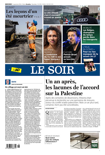 Le Soir Wallonie+Bruxelles+MAD du Mercredi 02 Septembre 2026