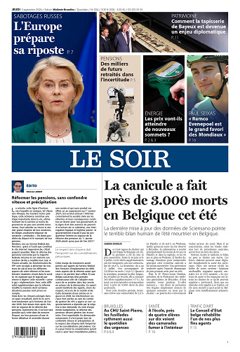Le Soir Wallonie-Bruxelles du jeudi 03 septembre 2026