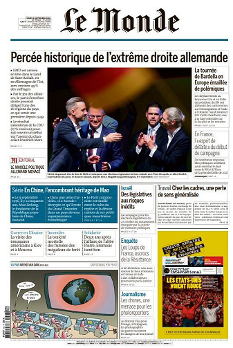 Le Monde du Mardi 8 Septembre 2026