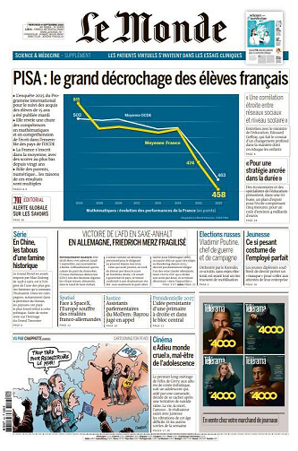 Le Monde du Mercredi 9 Septembre 2026
