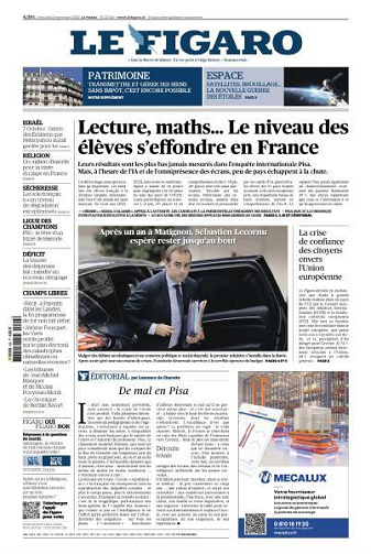Le Figaro du Mercredi 9 Septembre 2026