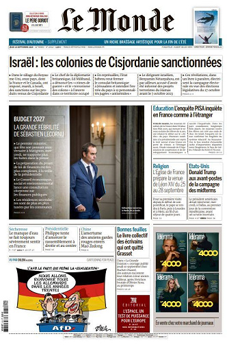 Le Monde du Jeudi 10 Septembre 2026