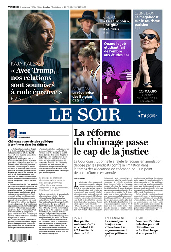 Le Soir Wallonie+Bruxelles du Vendredi 11 Septembre 2026