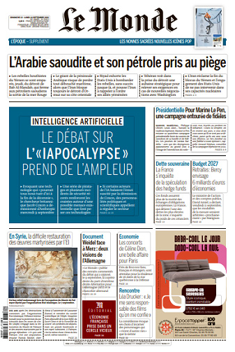 Le Monde du Dimanche 13 et Lundi 14 Septembre 2026