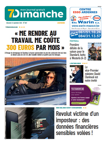 Journaux Belges Du Dimanche 13 Septembre 2026