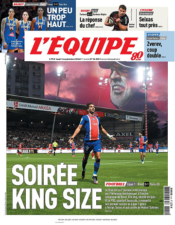 L’Équipe du Lundi 14 Septembre 2026