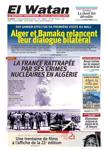 El Watan Du Mardi 15 Septembre 2026