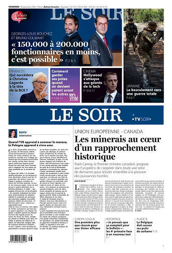 Le Soir Wallonie+Bruxelles du Vendredi 18 Septembre 2026