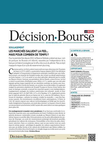 Décision bourse - 19 septembre 2026