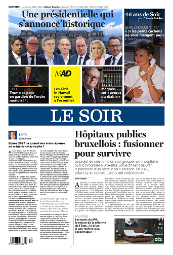 Le Soir Wallonie-Bruxelles  du mercredi 23 septembre 2026 + Le Soir Mad