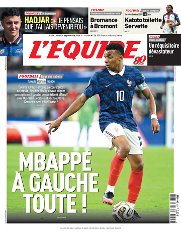 L’Équipe Du Jeudi 24 Septembre 2026