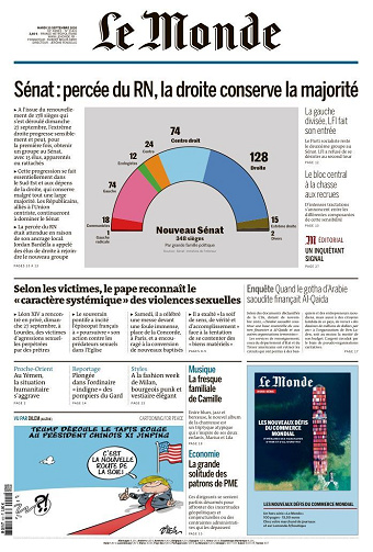 Le Monde du Mardi 29 Septembre 2026