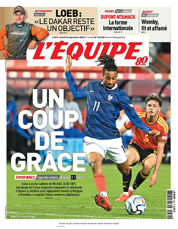 L’Équipe du Mardi 29 Septembre 2026