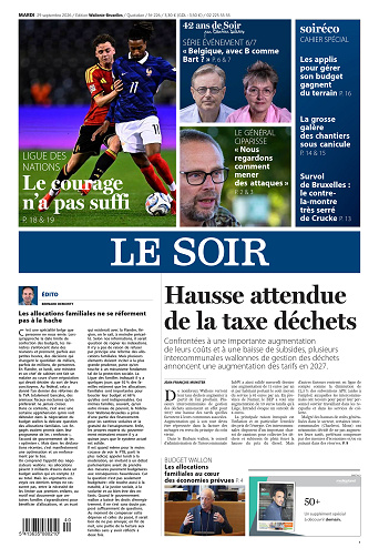 Le Soir Wallonie-Bruxelles Du Mardi 29 Septembre 2026