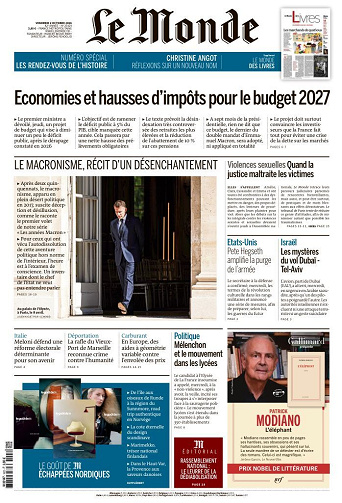 Le Monde du Vendredi 2 Octobre 2026