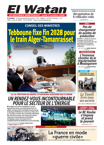 El Watan Du Lundi 5 Octobre 2026