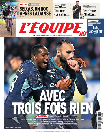 L’Équipe Du Lundi 12 Octobre 2026