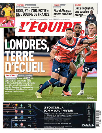 L’Équipe Du Mardi 13 Octobre 2026