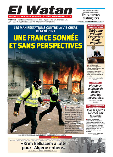 El Watan Du Lundi 19 Octobre 2026
