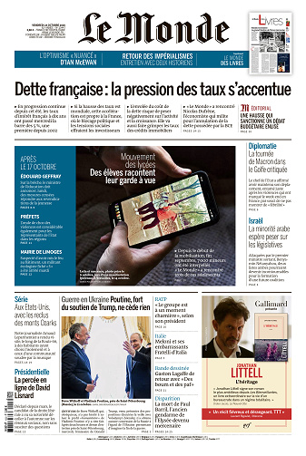 Le Monde Du Vendredi 23 Octobre 2026