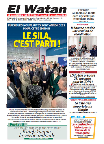 El Watan Du Jeudi 29 Octobre 2026