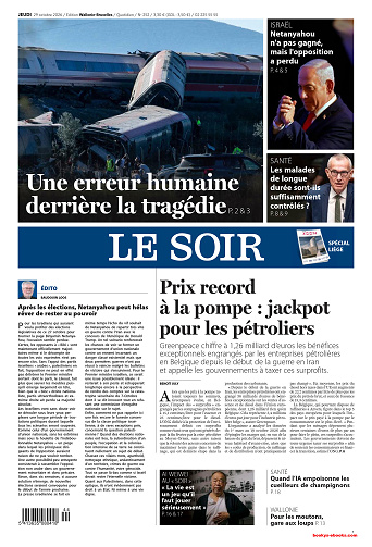 Le Soir Wallonie+Bruxelles Du Jeudi 29 Octobre 2026